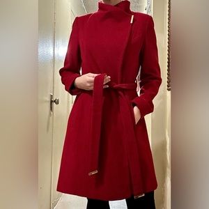 MICHAEL KORS Women’s Red Winter Wrap Coat- Size M